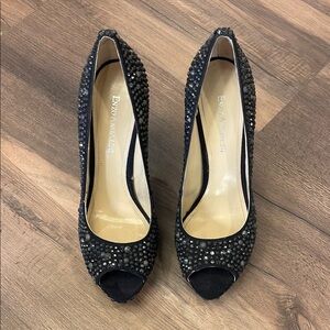 Enzo Angiolini Black Stiletto Heels with Sparkly Embellishments